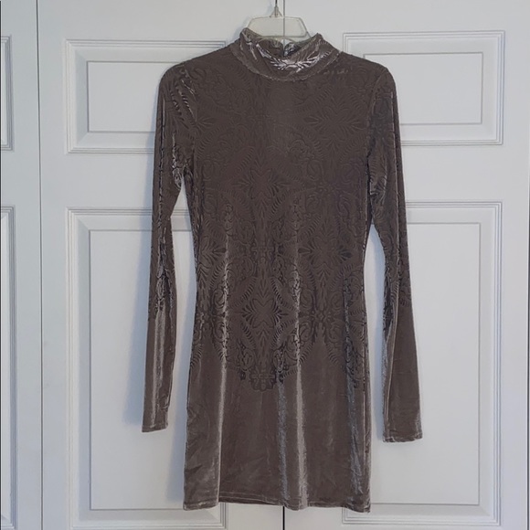Only Worn Once Silver Velvet Free People Dress SzM - Picture 1 of 6